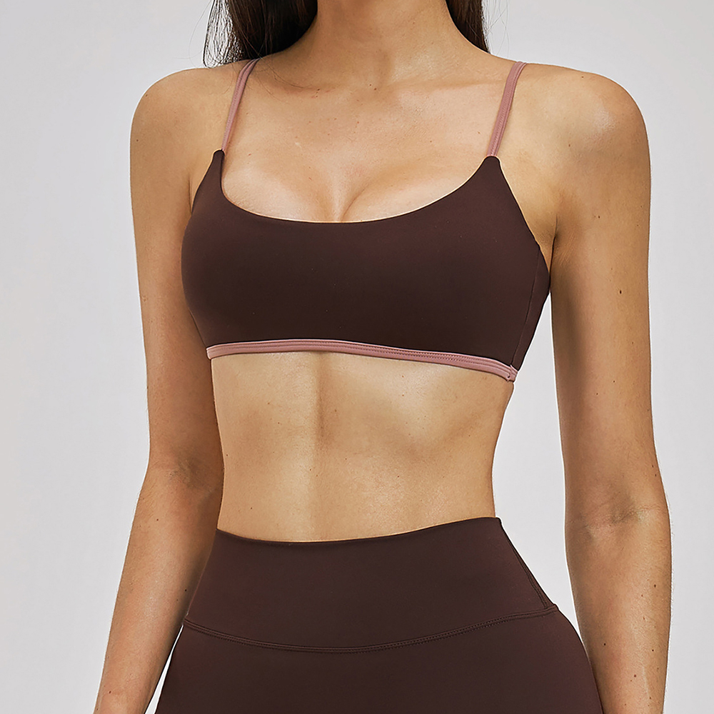 Bralette Triangle Set - เสื้อชั้นในกีฬาผู้หญิงแบบเซ็กซี่ ยกทรงออกกำลังกาย โยคะ บรา ชุดชั้นในกีฬา เสื้อชั้นในระบายอากาศสำหรับวิ่ง