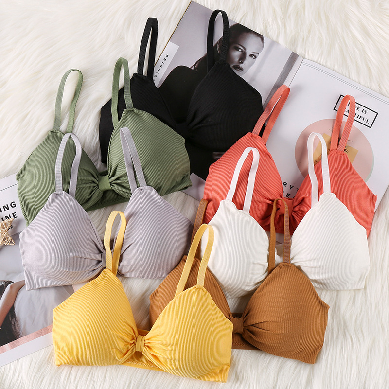 Bralette Triangle Set - บราเซ็กซี่สำหรับผู้หญิง บราไร้ตะเข็บสำหรับออกกำลังกาย ฟิตเนส กันกระแทก เสื้อกล้ามสำหรับผู้หญิง บราไร้โครงแบบเรียบง่าย