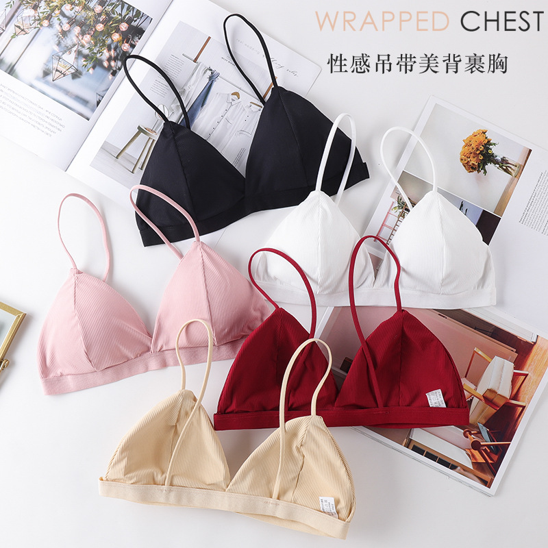Bralette Triangle Set - 3D ชุดชั้นในสตรีแบบไร้ตะเข็บบราทรงสปอร์ตไร้ตะเข็บเสื้อชั้นในสตรีเปิดหลังแบบตัวยูชุดชั้นใน zn01