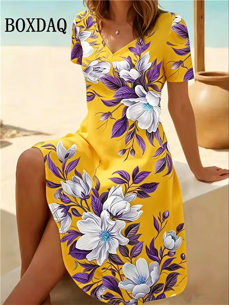 6XL พลัสไซส์ชุดเดรสผู้หญิงฤดูร - Romper Floral Print บทวิจารณ์และราคา