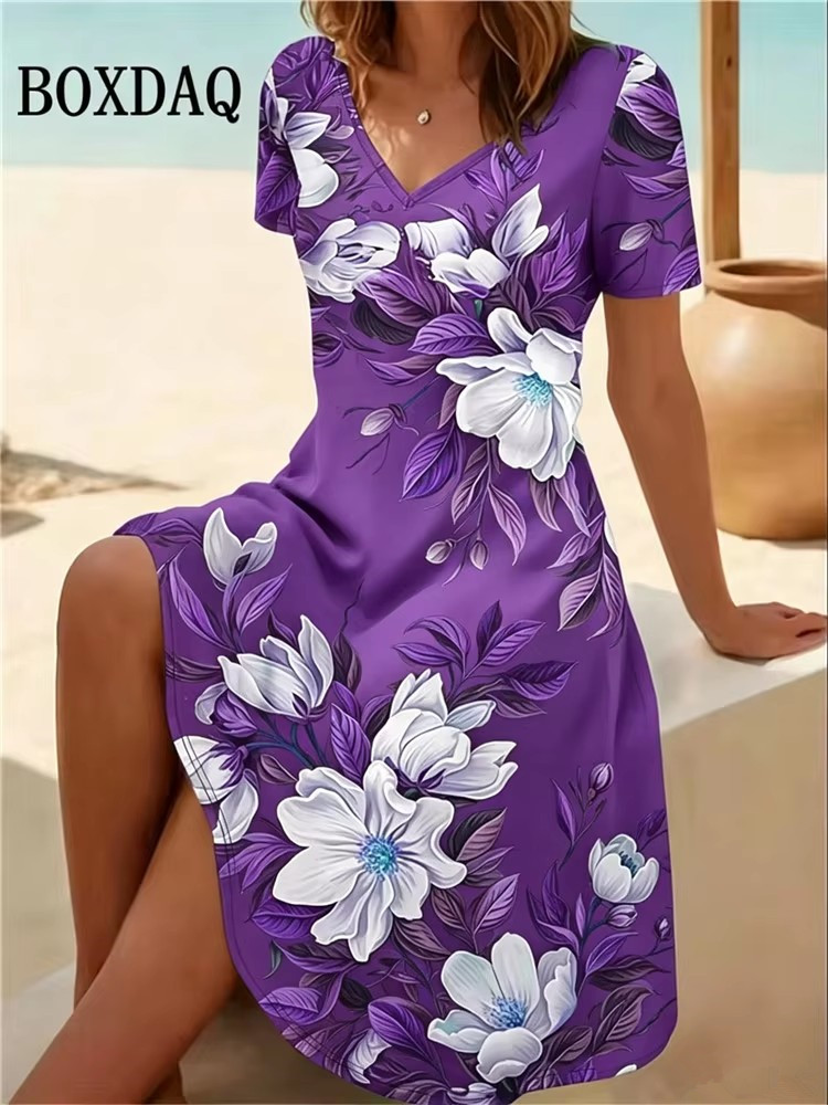 6XL พลัสไซส์ชุดเดรสผู้หญิงฤดูร - Romper Floral Print บทวิจารณ์และราคา